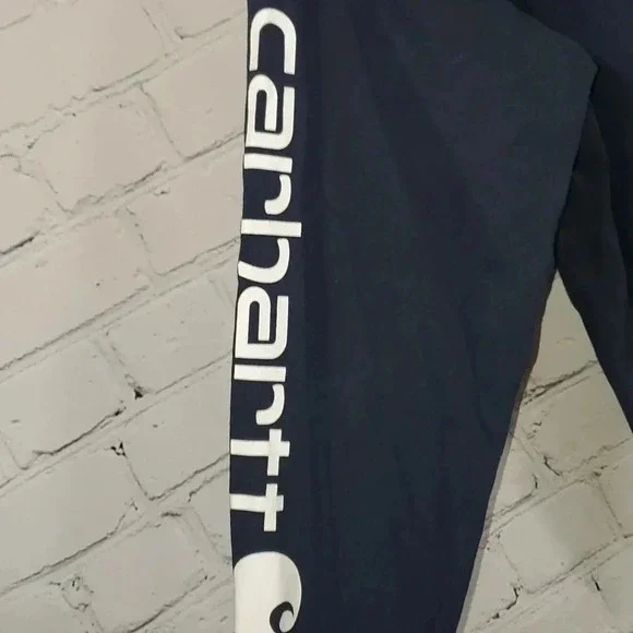 Men′s Carhartt Original Fit Crewneck Long Sleeve T-Shirt w Sleeve Logo Size S - Picture 8 of 11